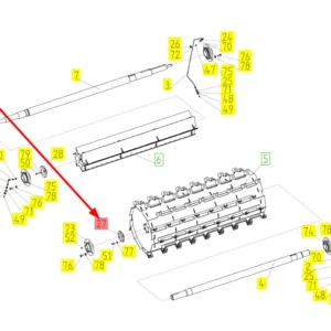 Oryginalna piasta separatora bębnowego o numerze katalogowym 101454234, stosowana w kombajnach zbożowych marki Rostselmash schemat.