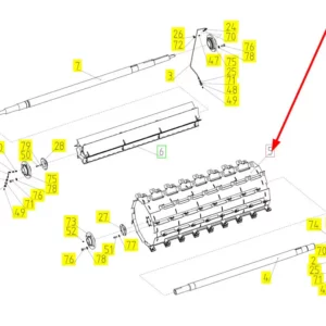 Oryginalny separator bębnowy o numerze katalogowym 101454857, stosowany w kombajnach zbożowych marki Rostselmash schemat.