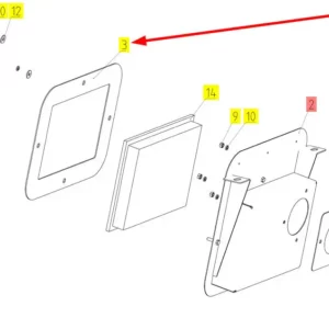 Oryginalna pokrywa filtra powietrza o numerze katalogowym 101455327, stosowana w kombajnach zbożowych marki Rostselmash schemat.