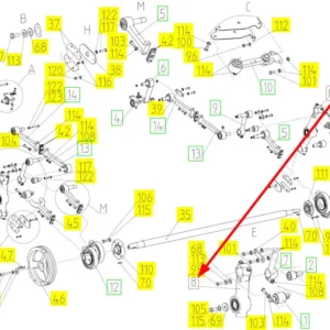 Oryginalna dźwignia o numerze katalogowym 101455355, stosowana w kombajnach zbożowych marki Rostselmash.