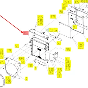 Oryginalna chłodnica o numerze katalogowym 101456764, stosowana w kombajnach zbożowych marki Rostselmash schemat.