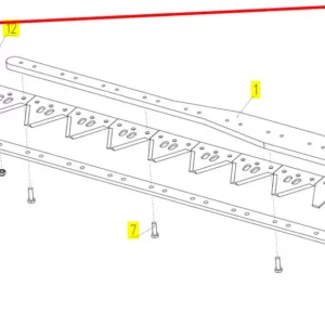 Oryginalny nóż kosy o numerze katalogowym 101457315, stosowany w hederach zbożowych marki Rostselmash schemat