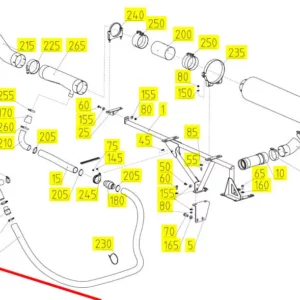 Oryginalny przewód elastyczny o numerze katalogowym 101459375, stosowany w kombajnach zbożowych marki Rostselmash schemat