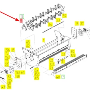Oryginalny element mocujący o numerze katalogowym 101459942, stosowany w kombajnach zbożowych marki Rostselmash schemat.