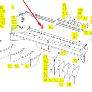 Oryginalna obudowa deflektora pokosu o numerze katalogowym 101461716, stosowana w kombajnach zbożowych marki Rostselmash schemat.
