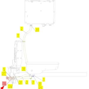 Oryginalne mocowanie  o numerze katalogowym 101467268, stosowane w kombajanch zbożowych marki Rostselmash- schemat.