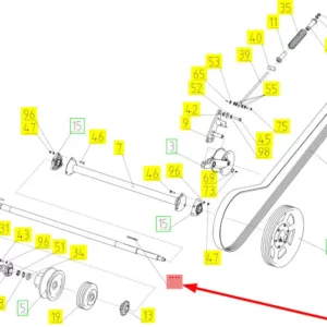Oryginalny wpust pryzmatyczny o wymiarze 14 x 9 x 110 i  numerze katalogowym 101147267, stosowany w kombajnach zbożowych marki Rostselmash schemat
