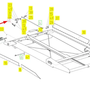 Oryginalny drążek mocujący o numerze katalogowym 101472794, stosowany w kombajnach zbożowych marki Rostselmash.