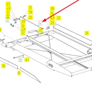 Oryginalny drążek sita górnego o numerze katalogowym 101472910, stosowany w kombajnach zbożowych marki Rostselmash.