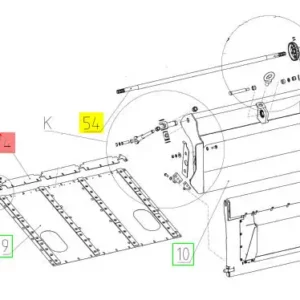 Oryginalna osłona dolna o numerze katalogowym 101473832, stosowana w kombajnach zbożowych marki Rostselmash schemat.