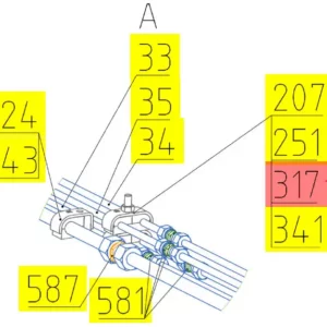 Oryginalna obudowa zacisku o numerze katalogowym 101474376, stosowana w kombajnach zbożowych marki Rostselmash- schemat.
