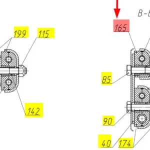 Oryginalna obudowa zacisku węża o numerze katalogowym 101480968, stosowana w hederach i kombajnach zbożowych marki Rostselmash- schemat.