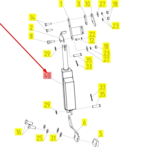 Oryginalna jednostka napędu o numerze katalogowym 101481598, stosowana w kombajnach zbożowych marki Rostselmash schemat.