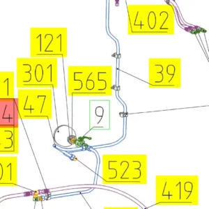 Oryginalna obudowa zacisku o numerze katalogowym 101489907, stosowana w kombajanch zbożowych marki Rostselmash- schemat.