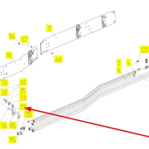 Oryginalna płytka dystansowa pod zacisk o numerze katalogowym 101489908, stosowana w kombajnach zbożowych marki Rostselmash schemat.