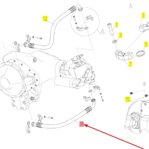 Oryginalny przewód hydrauliczny o numerze katalogowym 101499894, stosowany w kombajnach zbożowych marki Rostselmash schemat.