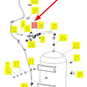 Oryginalny regulator ciśnienia o numerze katalogowym 101505315, stosowany w kombajnach zbożowych marki Rostselmash- schemat.