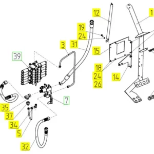 Oryginalnay przewód hydrauliczny wysokociśnieniowy o numerze katalogowym 101506248, stosowany w kombajnach zbożowych marki Rostselmash.