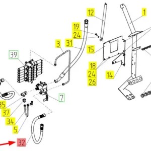 Oryginalny przewód hydrauliczny wysokociśnieniowy o numerze katalogowym 101506250, stosowany w kombajnach zbożowych marki Rostselmash.