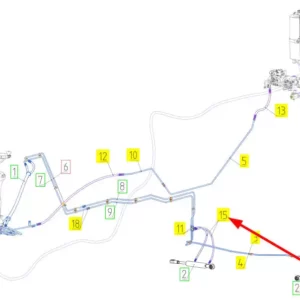 Oryginalny przewód hydrauliczny o numerze katalogowym 101518528, stosowany w kombajnach zbożowych marki Rostselmash schemat.
