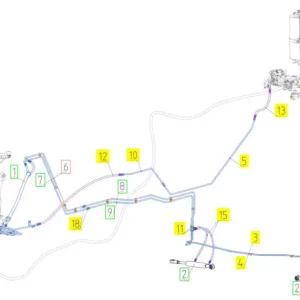 Oryginalny przewód hydrauliczny o numerze katalogowym 101518529, stosowany w kombajnach zbożowych marki Rostselmash schemat.
