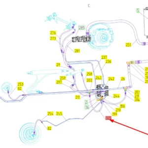 Oryginalny przewód hydrauliczny o numerze katalogowym 101521172, stosowany w kombajnach zbożowych marki Rostselmash schemat.