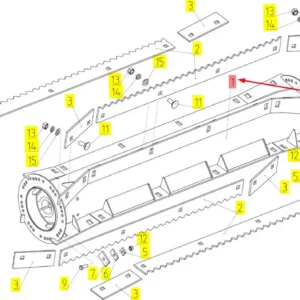 Oryginalny bęben odrzutnika o numerze katalogowym 101522850, stosowany w kombajnach zbożowych marki Rostselmash.-schemat