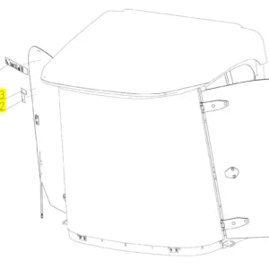 Oryginalna naklejka ostrzegawcza szyby drzwi o numerze katalogowym 101525396, stosowana w kombajnach zbożowych marki Rostselmash schemat.