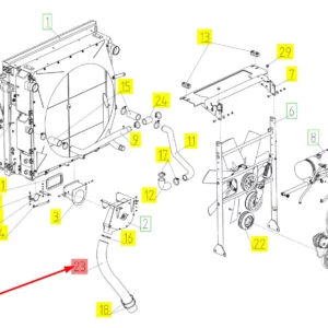 Oryginalny wąż gumowy o numerze katalogowym 101528831, stosowany w kombajnach zbożowych marki Rostselmash schemat.