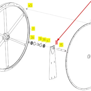Oryginalny stojak osłony o numerze katalogowym 101529101, stosowany w kombajnach zbożowych marki Rostselmash schemat.
