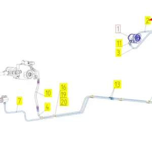 Oryginalny przewód hydrauliczny o numerze katalogowym 101536563, stosowany w kombajnach zbożowych marki Rostselmash schemat.