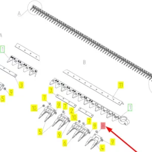 Oryginalna śruba M10 x 25 o numerze katalogowym 101537770, stosowana w maszynach rolniczych marki Rostselmash, Massey Ferguson oraz Fendt- schemat.