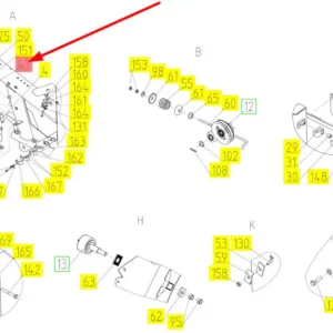 Oryginalny element mocujący o numerze katalogowym 101545786, stosowany w kombajnach zbożowych marki Rostselmash schemat.