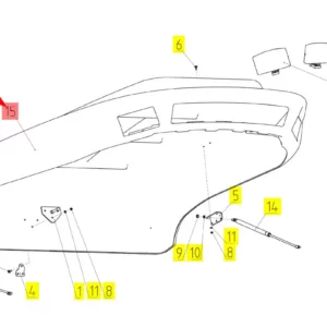 Oryginalny dach kabiny o numerze katalogowym 101546235, stosowany w kombajnach zbożowych marki Rostelmash schemat.