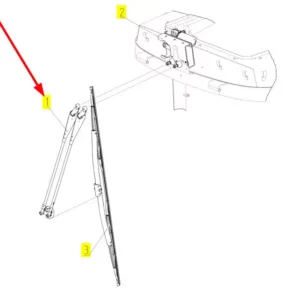 Oryginalne mocowanie wycieraczki szyby o numerze katalogowym 101552057, stosowane w kombajnach zbożowych marki Rostselmash schemat.