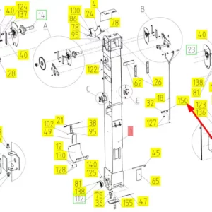 Oryginalny pierścień oporowy 25 x 1,2 o numerze katalogowym 101553957, stosowany w kombajnach zbożowych marki Rostselmash schemat.