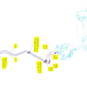 Oryginalna obejma przewodu o numerze katalogowym 101554252, stosowana w kombajnach zbożowych marki Rostselmash schemat