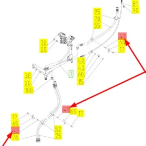 Oryginalna tuleja o numerze katalogowym 101554255, stosowana w kombajnach zbożowych marki Rostselmash schemat