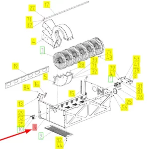 Oryginalna rama wentylatora o numerze katalogowym 101558619, stosowana w kombajnach zbożowych marki Rostselmash.