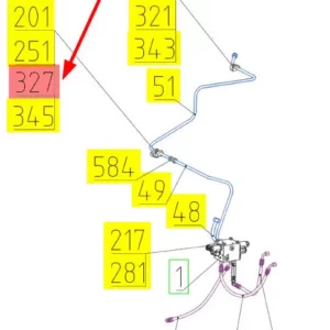 Oryginalna obudowa zacisku o numerze katalogowym 101566718, stosowana w kombajnach zbożowych marki Rostselmash- schemat.
