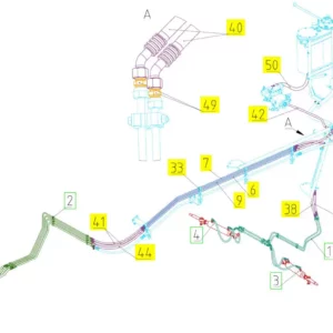 Oryginalny przewód hydrauliczny o numerze katalogowym 101567160, stosowany w kombajnach zbożowych marki Rostselmash schemat.