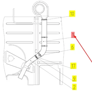 Oryginalny wąż o numerze katalogowym 101569914, stosowany w kombajnach zbożowych marki Rostselmash schemat.
