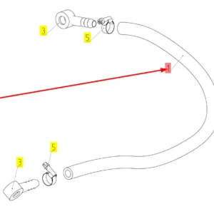 Oryginalny przewód paliwowy o numerze katalogowym 101577011, stosowany w kombajnach zbożowych marki Rostselmash schemat.