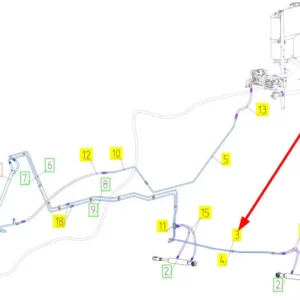 Oryginalny przewód hydrauliczny o numerze katalogowym 101582345, stosowany w kombajnach zbożowych marki Rostselmash schemat.