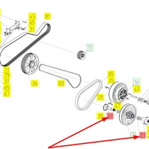 Oryginalna pierścień uszczelniający wariatora o numerze katalogowym 101585885, stosowana w kombajnach zbożowych marki Rostselmash schemat.