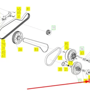 Oryginalny pierścień uszczelniający wariatora o numerze katalogowym 101585907, stosowany w kombajnach zbożowych marki Rsotselmash schemat.