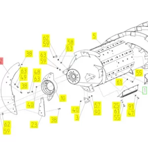 Oryginalny ślimak rotora o numerze katalogowym 101601725, stosowan w kombajnach zbożowych marki Rostselmash schemat.
