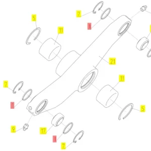 Oryginalny pierścień dystansowy o numerze katalogowym 101608651, stosowany w kombajnach zbożowych marki Rostselmash. schemat