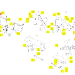 Oryginalny element mocujący o numerze katalogowym 101618465, stosowany w kombajnach zbożowych marki Rostselmash schemat.