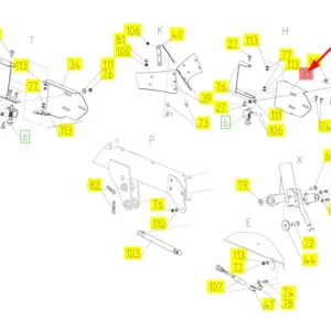 Oryginalny element mocujący o numerze katalogowym 101618501, stosowany w kombajnach zbożowych marki Rostselmash schemat.